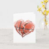 Basketball Heart Happy Valentijnsdag Basketball Kaart (Gele Bloem)