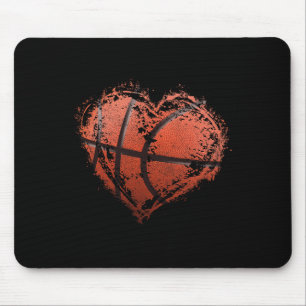 Basketball Heart Happy Valentijnsdag Basketball Muismat