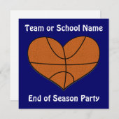 Basketball Heart Invitation Kaart (Voorkant / Achterkant)
