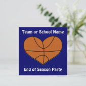 Basketball Heart Invitation Kaart (Staand voorkant)