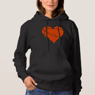 Basketball Heart Love Sport Player Coach Kids Vale Hoodie