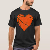 Basketball Heart Love Sport Player Coach Kids Vale T-shirt (Voorkant)