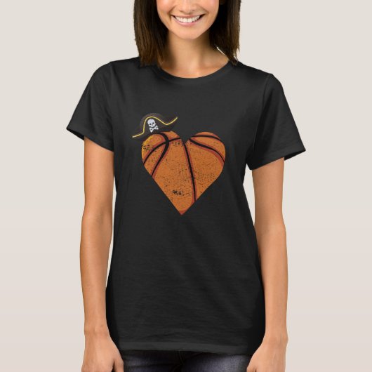 Basketball Heart Pirate T-shirt (Voorkant)