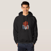 Basketball heart Player with American Flag Hoodie (Voorkant volledig)