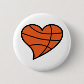 Basketball Heart Ronde Button 5,7 Cm (Voorkant)