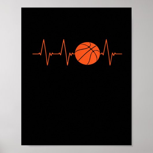 Basketball Heartbeat Bball Gift Poster (Voorkant)