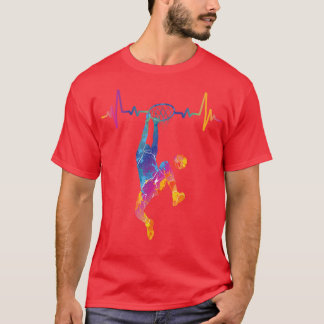 Basketball Heartbeat EKG Heart Rate Basketball Pla T-shirt