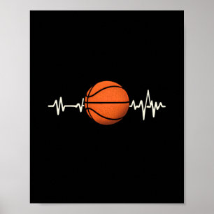 Basketball Heartbeat - Liefde voor het spel T-shir Poster