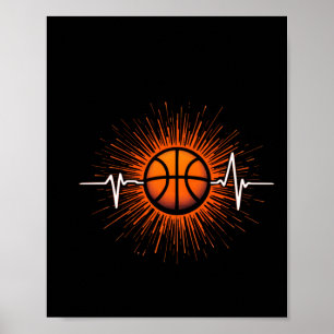Basketball Heartbeat - Liefde voor het spel T-shir Poster