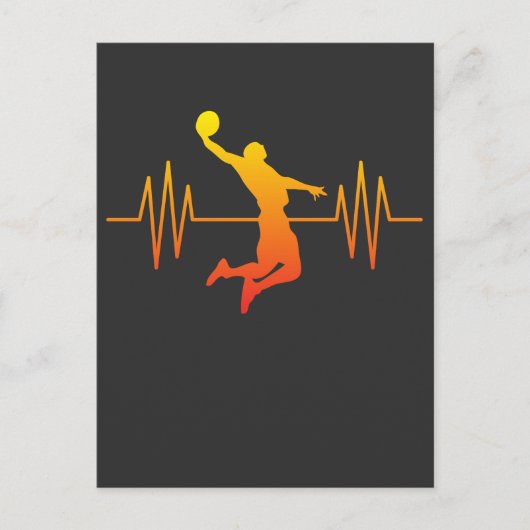Basketball Heartbeat Pulse Briefkaart (Voorkant)