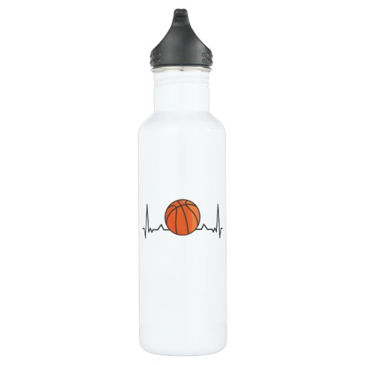 Basketball Heartbeat-sportgeschenken Waterfles (Rechts)