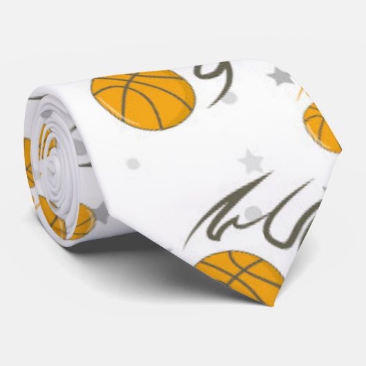 Basketball Heat Patroon Stropdas (Opgerold)