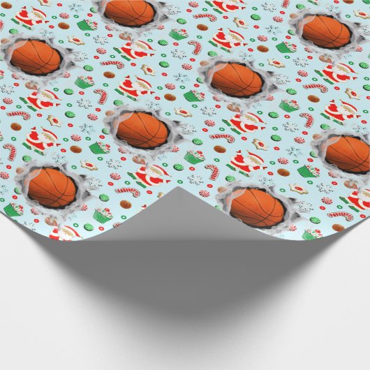 Basketball Holiday Gift Cadeaupapier (Hoek)