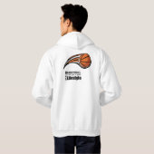 Basketball hoody with front and back quote (Achterkant volledig)