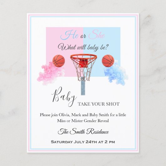 Basketball hoop blauwe roze roze roze roken bal (Voorkant)