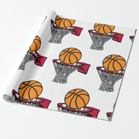 Basketball Hoop Cadeaupapier (Uitgerold)