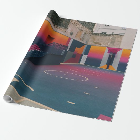 Basketball Hoop Cadeaupapier (Uitgerold)