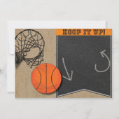 Basketball Hoop Chalkboard Oranje uitnodiging (Voorkant)