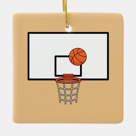 Basketball Hoop Keramisch Ornament (Voorkant)