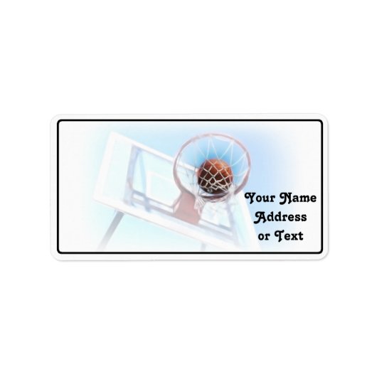 Basketball Hoop met Basketball Etiket (Voorkant)