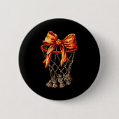 Basketball Hoop Net Coquette Bow Basketball Player Ronde Button 5,7 Cm (Voorkant)