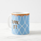 Basketball Hoop Net_Dunk het!_on blauw Koffiemok (Voorkant links)