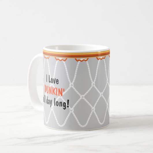 Basketball Hoop Net_I Love Dunkin'_grijs Koffiemok (Voorkant links)