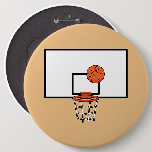 Basketball Hoop Ronde Button 6,0 Cm (Voorkant /achterkant)
