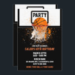 Basketball & Hoop Sports Birthday Party Kaart<br><div class="desc">Pas elke gewenste manier aan.</div>