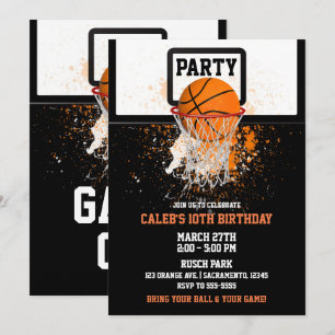 Basketball & Hoop Sports Birthday Party Kaart