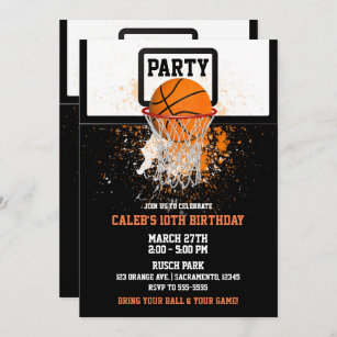 Basketball & Hoop Sports Birthday Party Kaart