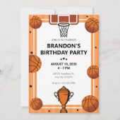 Basketball hoop trophy birthday kaart (Voorkant)