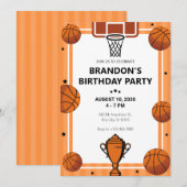 Basketball hoop trophy birthday kaart (Voorkant / Achterkant)