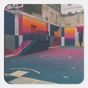 Basketball Hoop Vierkante Sticker
