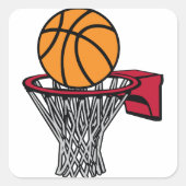 Basketball Hoop Vierkante Sticker (Voorkant)