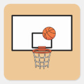 Basketball Hoop Vierkante Sticker (Voorkant)