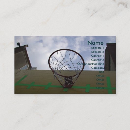 Basketball Hoop Visitekaartje (Voorkant)