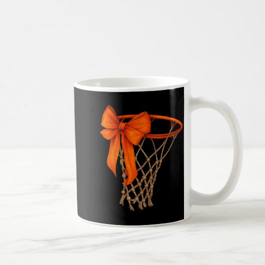 Basketball Hoop With Bow Cute Basketball Aesthetic Koffiemok (Rechts)
