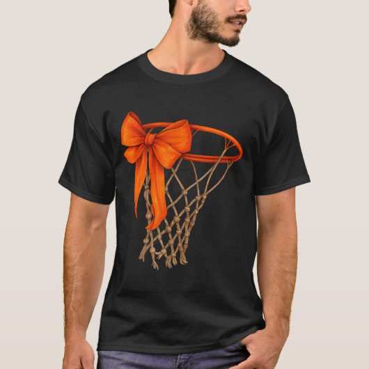 Basketball Hoop With Bow Cute Basketball Aesthetic T-shirt (Voorkant)