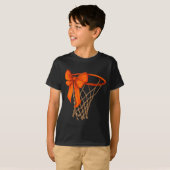 Basketball Hoop With Bow Cute Basketball Aesthetic T-shirt (Voorkant volledig)