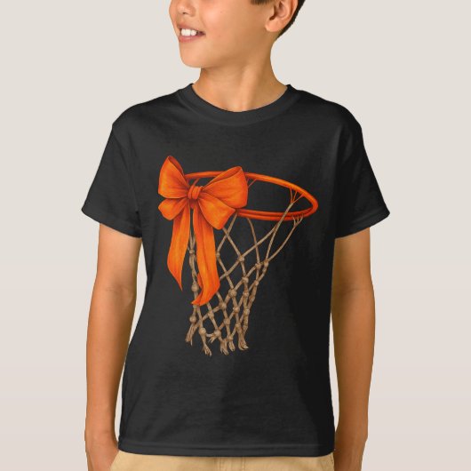 Basketball Hoop With Bow Cute Basketball Aesthetic T-shirt (Voorkant)