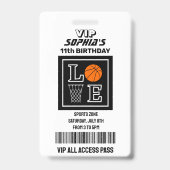 Basketball Hoops, Basketball Player Birthday Badge (Back)