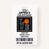 Basketball Hoops, Basketball Player Birthday Badge (Voorkant)