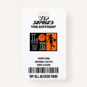Basketball Hoops, Basketball Player Birthday Badge (Voorkant)