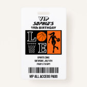 Basketball Hoops, Basketball Player Birthday Badge (Achterkant)