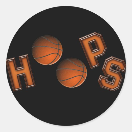 Basketball Hoops Ronde Sticker (Voorkant)
