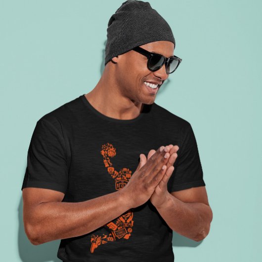 Basketball Hoops Sybol Slam Jump Time T-shirt