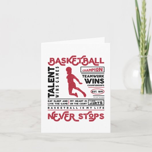 Basketball houdt nooit op kaart (Voorkant)