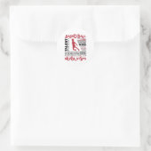 Basketball houdt nooit op ronde sticker (Tas)