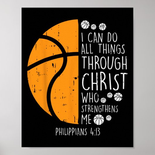 Basketball i kan dingen doen die Verse God Jezus G Poster (Voorkant)